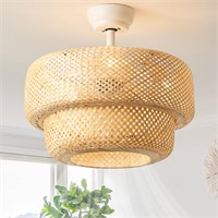 SYDACG 20" Rattan Chandelier Ceiling Fan with Ligh