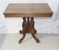 Antique Oak  PedestalParlor Table