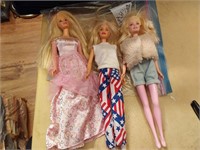 3 Barbie Dolls