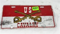 US Cavalry license plate