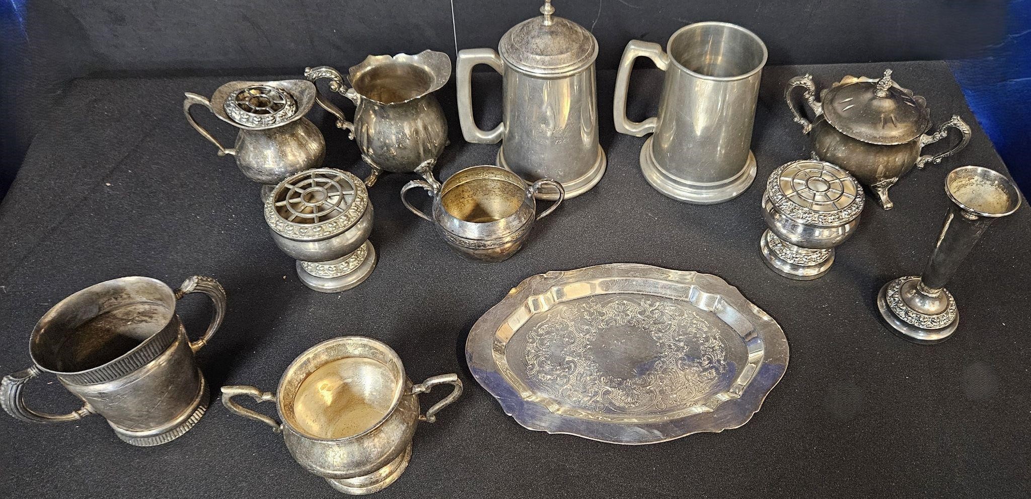 huge lot of silver plated decorative kitchen item