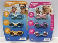 6 pairs of kids Speedo swimming goggles