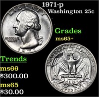 1971-p Washington Quarter 25c Grades GEM+ Unc