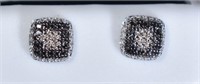 .925 STERLING SILVER DIAMOND EARRINGS "KRN"