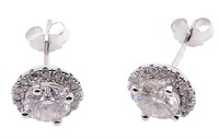 925S 0.5ct Moissanite Diamond Stud Earrings