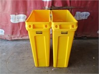 Bid X 2 : New Yellow Slim Jim Trash Cans