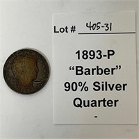 1893-P 90% Silver Quarter