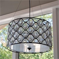 New Claire Crystal Drum Pendant 3 Light
