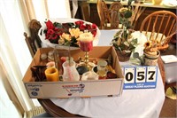 Lot of Assorted Candles, Flowers, Etc.