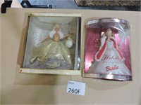 2000 and 2001 Mattel Holiday Barbies