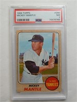1968 TOPPS Mickey Mantle Baseball Card PSA NM-7