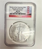 2012 S Silver Eagle Coin MS 70 NGC