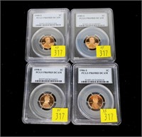 4- Lincon Proof cents, PCGS slab certified