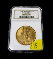 1908 $20 Gold Sait-Gaudens Double Eagle, NGC slab