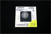 1776 Charles III Spanish half reale coin