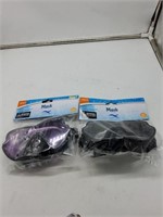 2 black masks adult goggles