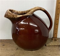 Hull brown drip pottery ball jug