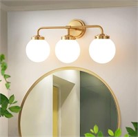 Gold Bathroom Vanity Light Fixtures Over Mirror,
