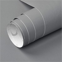 Mecpar 15.7" x 118" Solid Grey Wallpaper Grey Cont