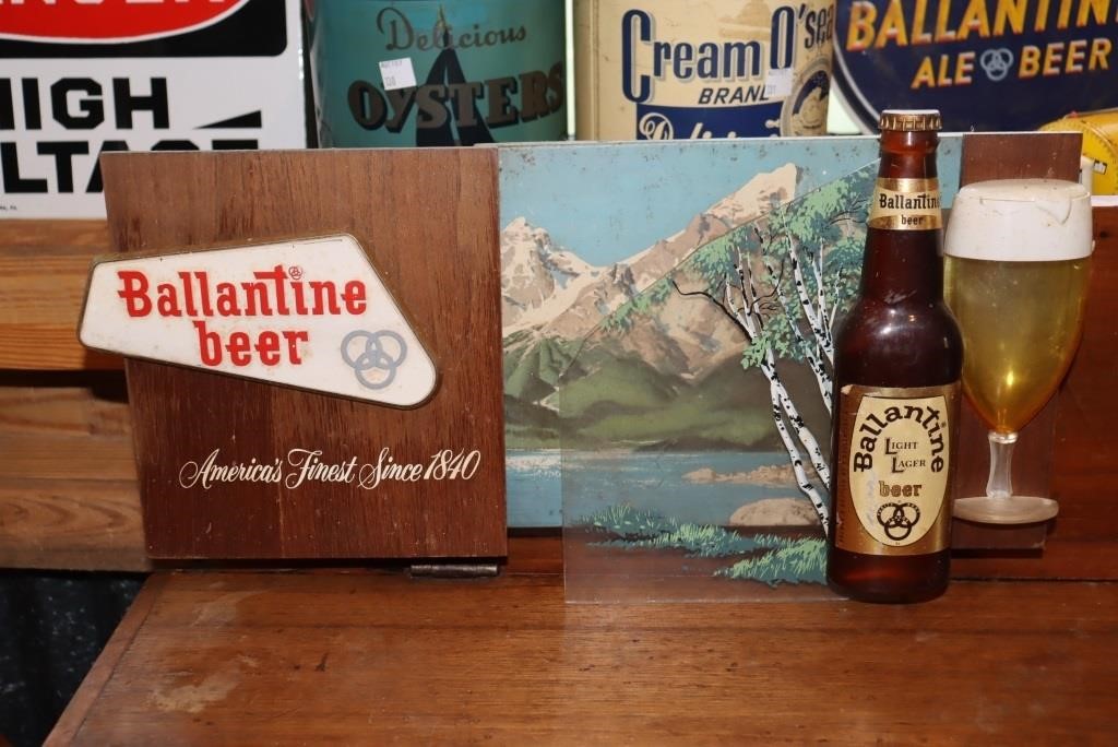 1950s-60s Ballantine Beer 3D style wall hanging