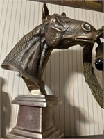 Large Horse Head on Base Statue Decor