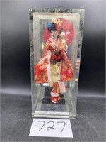 Vintage Japanese Geisha In Glass Case