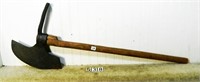 Early, unsigned wrought iron bog axe w/ 12 1/2”