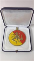 Sicilian  Trinacria Gold Plated Medallion UJC