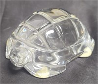 Baccarat crystal turtle paperweight