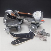Vintage Strap-on Roller Skates with Keys