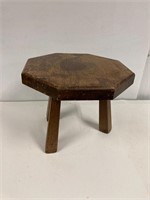 Antique wood stool. 12” high