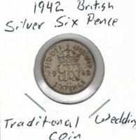 1942 British Silver Six Pence - Traditional