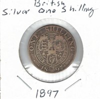 British Silver One Shilling - 1897