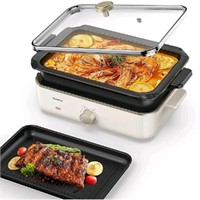 CalmDo indoor Grill 1400W Electric Grill Griddle,
