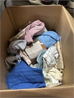 Large box of linens - sheets / pillow cases