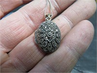 Marcasite 925 Locket Necklace