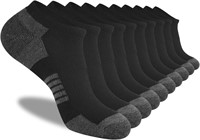 (N) COOVAN 10 Pairs Mens Ankle Socks Men 10 Pack L