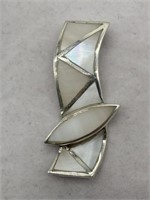 Sterling Fancy Mother of Pearl Inlay Pendant