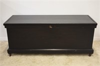 WOOD TRUNK ON CASTERS - 20 1/2"H X 50"W X 18 1/2"D