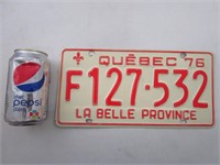 License plaque automobile 1976