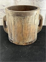 Antique Wooden Asian Rice Bucket