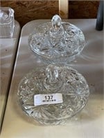 2 Anchor Hocking Star of David Candy Dishes