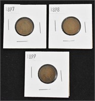1897 / 1898 / 1899 USD Indian Head Pennies