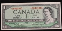1954 CAD $1 REPLACEMENT Banknote