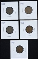 1903 - 1907 USD Indian Head Pennies