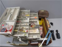 Plano tackle box and contents including four clip