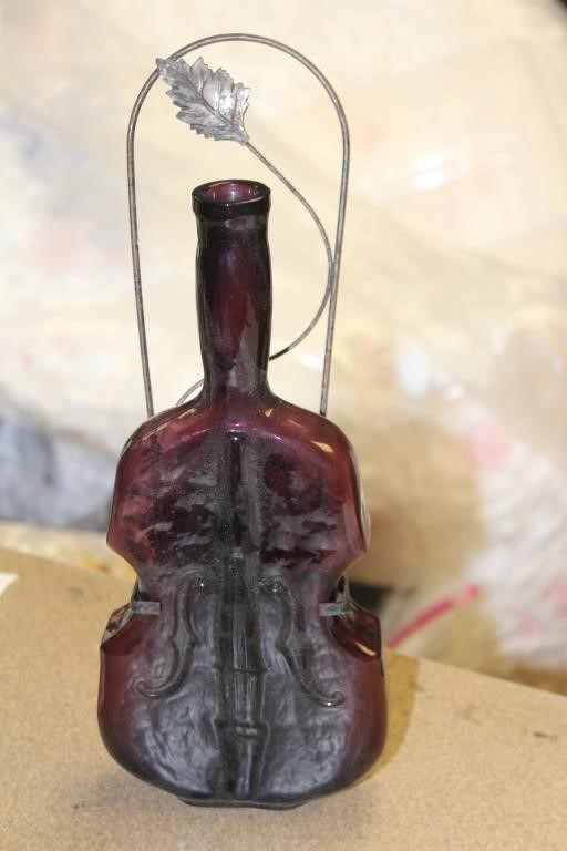 Amethyst Glass Cello Form Vase