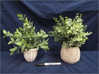 Artificial Foliage In Ceramic Pots