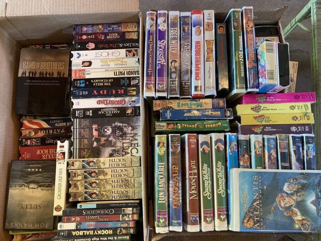 2 boxes of vhs tapes