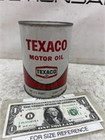 Vintage Texaco tin 1 quart advertising oil can